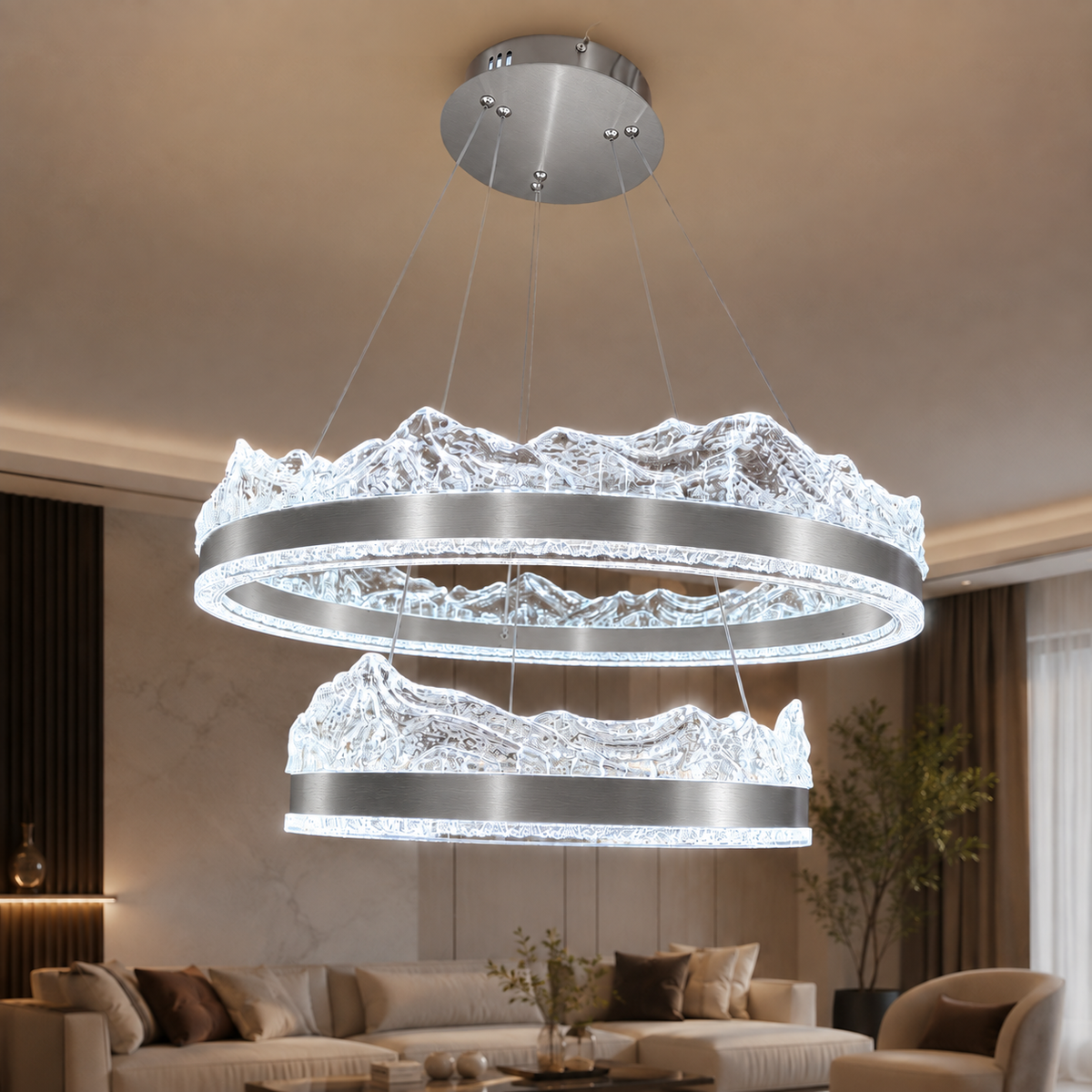 KRA Avize Buz Dağı Modern LED Sarkıt Avize – Akrilik Gövde, Şık Tasarım