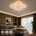 Ares 4+4 Beyaz Plafonyer Lüks Modern 8'Lİ 3 Renk Ledli Kumandalı Avize