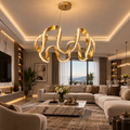 KRA Avize Vortex Gold Kristal LED Sarkıt Avize – Kumandalı 3 Renk