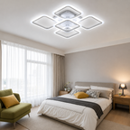 KRA Ares Beyaz 4+1 LED Avize | 3 Renk  Modern Salon Avizesi