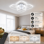 KRA Ares Beyaz 4+1 LED Avize | Kumandalı 3 Renk Dimmerli Modern Salon Avizesi