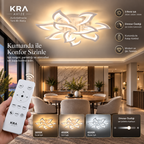 KRA Avize Rüzgar 10’lu Beyaz Kumandalı Dimmerli 3 Renk LED Plafonyer Avize