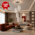 Liora 4'lü Krom 3 Renk Kumandalı LED Sarkıt Avize Modern Kristal Görünümlü Dekoratif Salon,Oturma odası