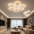Papatya Beyaz 3 Renk Kumandalı Luxelle Ultra Süper Ledli Plafonyer Avize