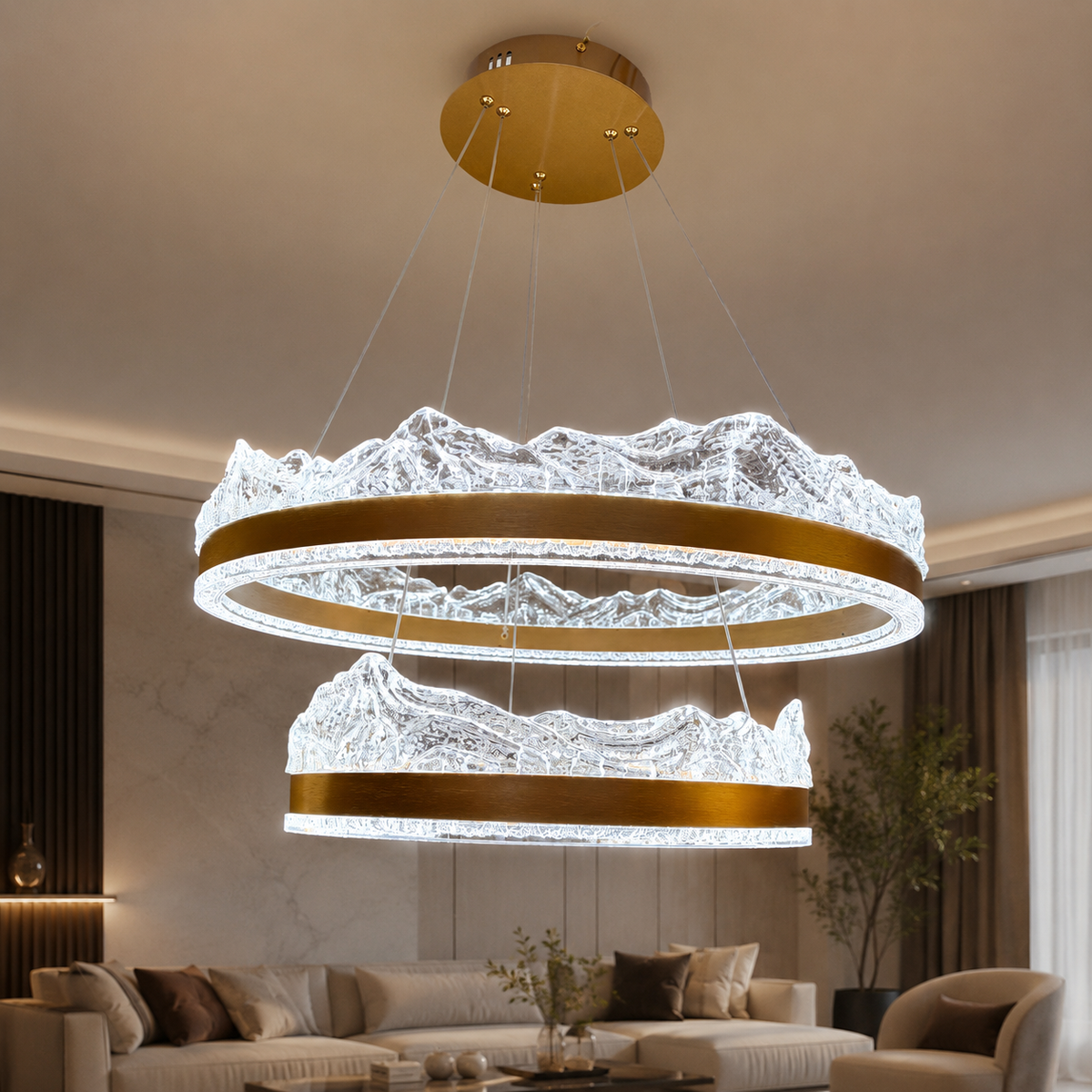 KRA Avize Buz Dağı Modern LED Sarkıt Avize – Akrilik Gövde, Şık Tasarım