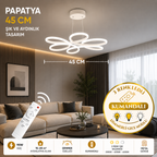 Papatya 45 Cm Beyaz 3 Renk Ledli Kumandalı Sarkıt Avize