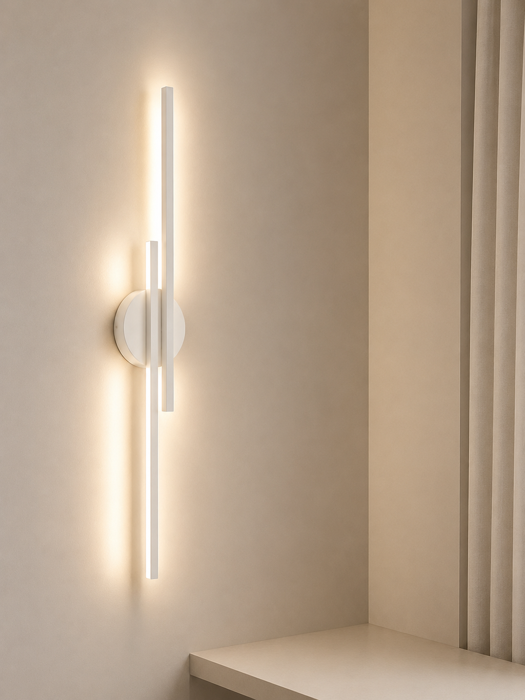 Bohem Beyaz Model 55 cm Çift Taraflı Beyaz Led LED Duvar Apliği (Pilli DEğildir )