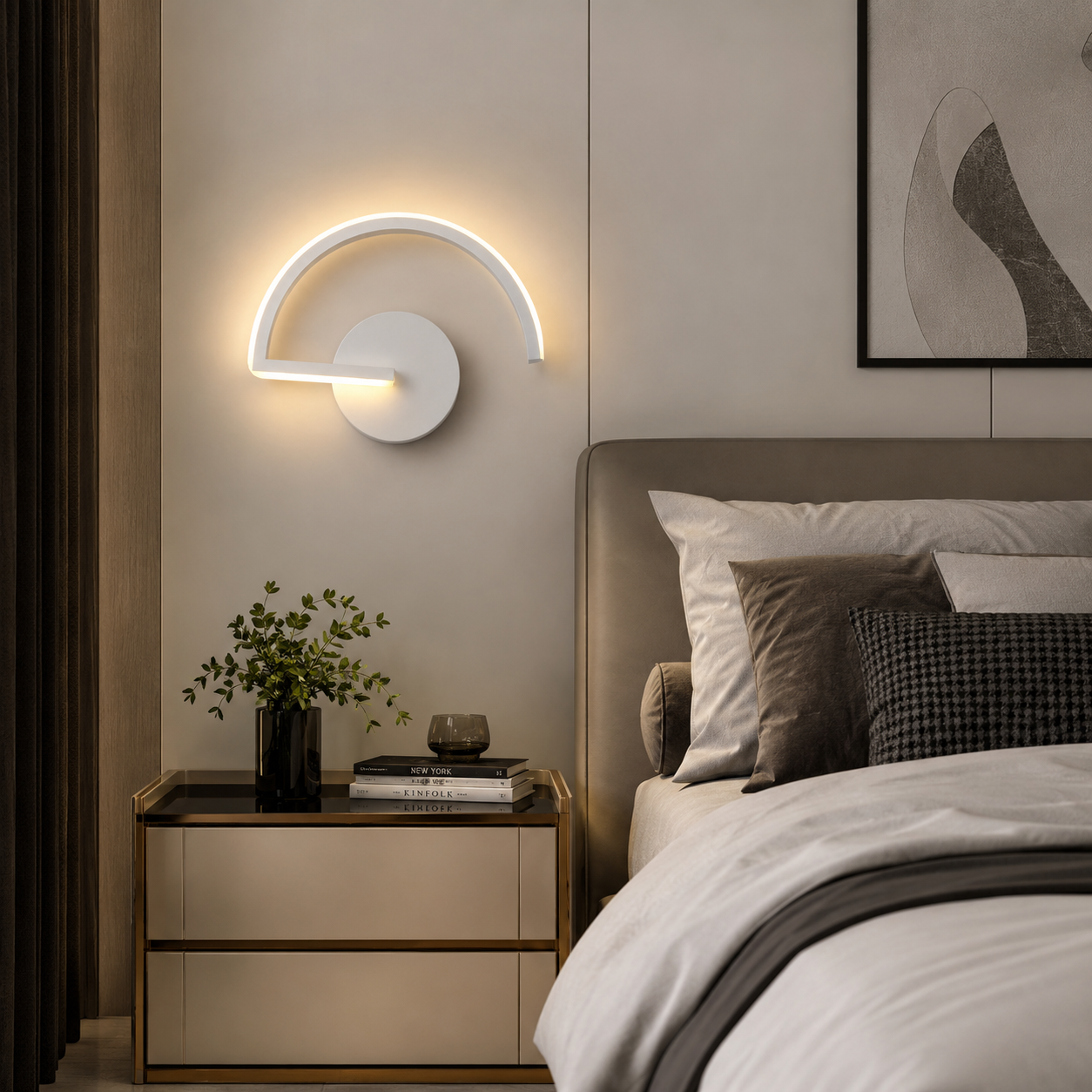 Zigo Beyaz Mimari Modern Ledli Aplik Beyaz Led (Pilli Değildir)