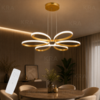 Papatya Gold 3 Renk Ultra Ledli Sarkıtma Modern Avize