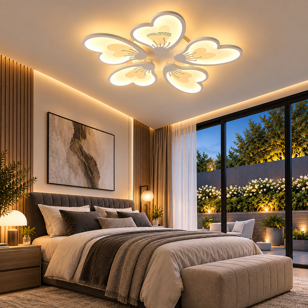 Heart 5'Li Plafonyer Lüks Modern 5'li 3 Renk Ledli Avize