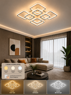 Ares 4+4 Beyaz Plafonyer Lüks Modern 8'Lİ 3 Renk Ledli Avize