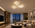 Rüzgar Beyaz Plafonyer Lüks Modern 3'lü Günışığı Ledli Avize