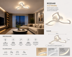 Rüzgar Beyaz Plafonyer Lüks Modern 3'lü Günışığı Ledli Avize