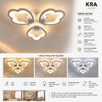 KRA Avize Butterfly 3’lü Modern 3 Renk Led Plafonyer Avize