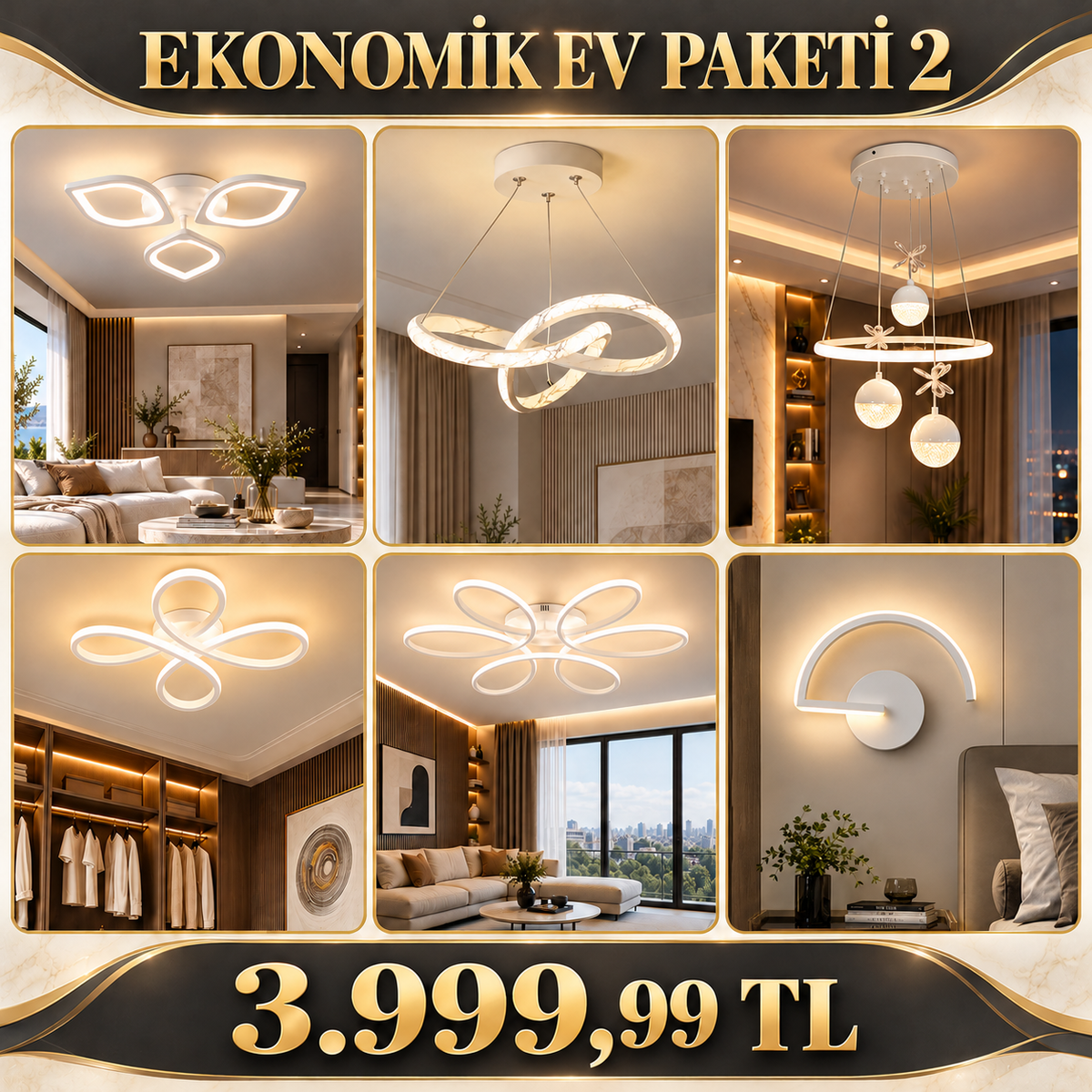 Ekonomik Ev Paketi 2 Beyaz Tam 7 Parça