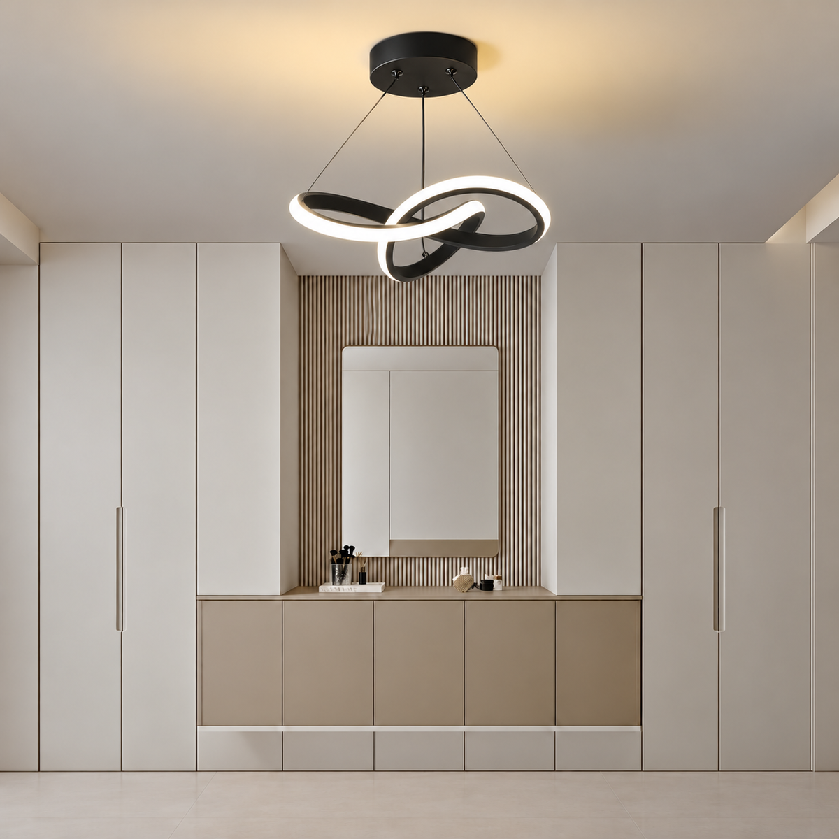 Bena Siyah Modern Ultra 3 Renk Ledli Sarkık Avize