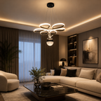 Flora Siyah 3 Renk Ultra Ledli Sarkıtma Modern Avize