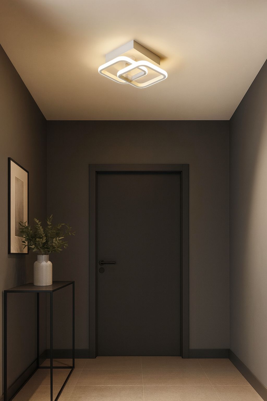 ARES Beyaz Kare Süper Beyaz Ledli Avize,Koridor,Hol,Giriş,Balkon