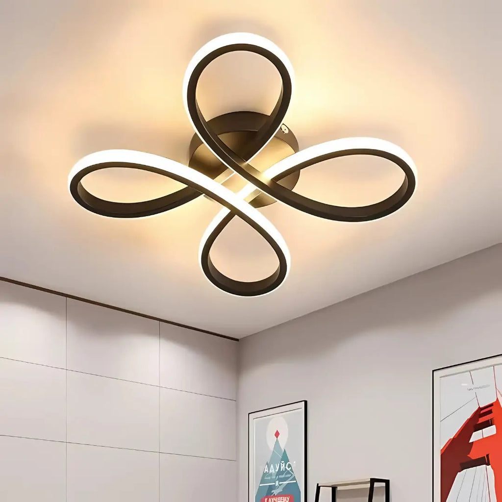 Güneş Modern Lüx Siyah Plafonyer Ultra Power 3 Renk Led'li Avize