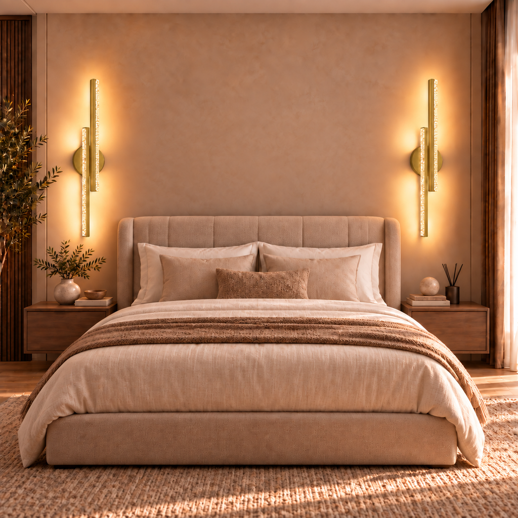 Bohem Model 50 cm Çift Taraflı Gün Işığı Kristal LED Duvar Apliği 2 Adet (Pilli DEĞİLDİR )