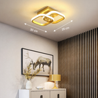 ARES Eskitme (Gold) Kare Süper Beyaz Ledli Avize,Koridor,Hol,Giriş,Balkon
