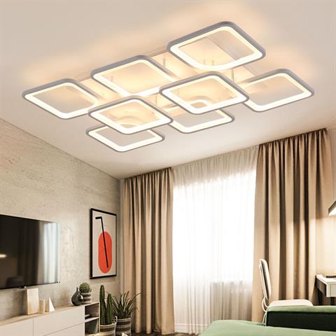 Ares 6+2 Beyaz Plafonyer Lüks Modern 8'Lİ Günışığı Ledli Avize