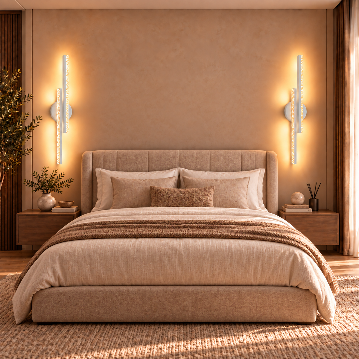 Bohem Model 50 cm Çift Taraflı Gün Işığı Kristal LED Duvar Apliği 2 Adet (Pilli DEĞİLDİR )