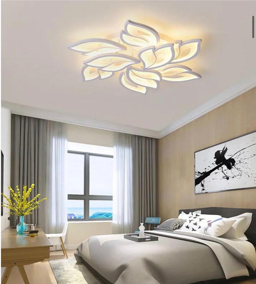 Rose 9'Lu Plafonyer Lüks Modern 3 Renk Kumandalı Ledli Avize