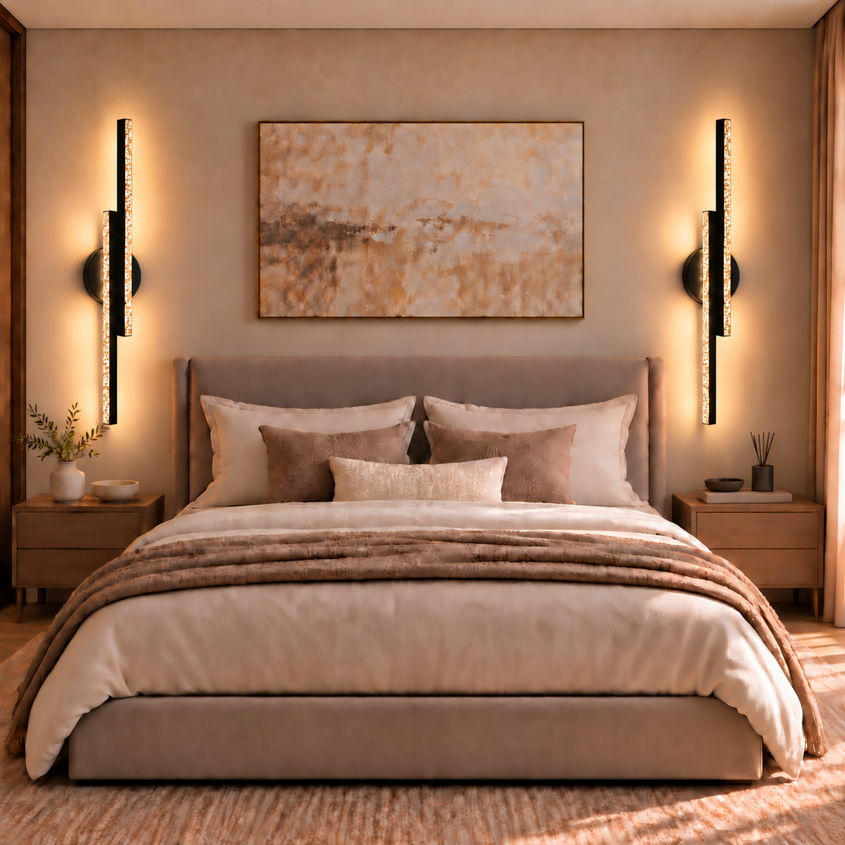 Bohem Model 50 cm Çift Taraflı Gün Işığı Kristal LED Duvar Apliği 2 Adet (Pilli DEĞİLDİR )