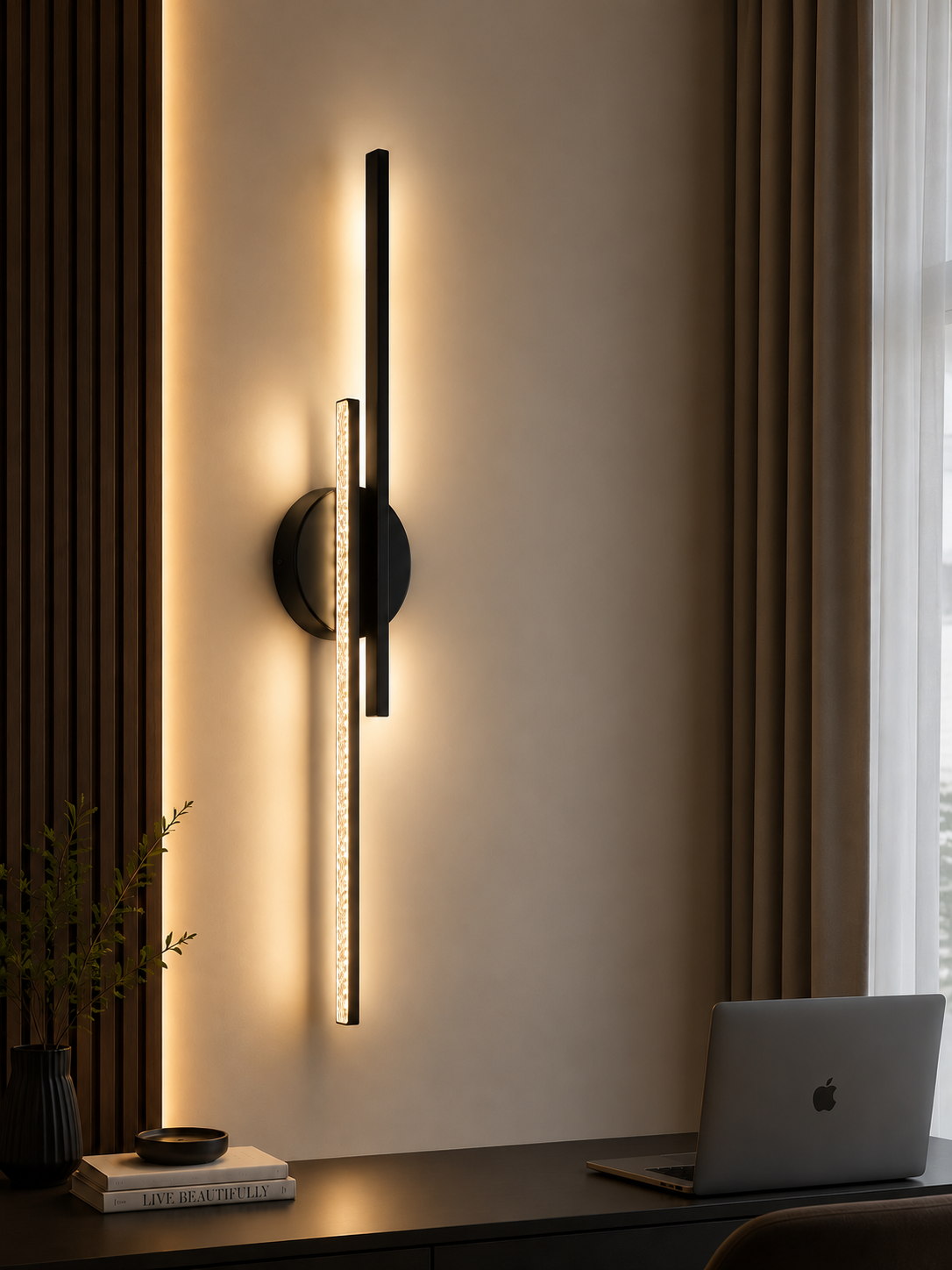 Bohem Model 50 cm Çift Taraflı Gün Işığı Kristal LED Duvar Apliği 2 Adet (Pilli DEĞİLDİR )
