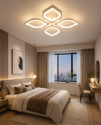 Yonca 4 Plafonyer Lüks Modern 4'lü 3 Renk Ledli Avize